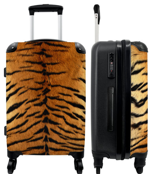 Bagage à main Valise avec 4 roues et serrure TSA (Tigre - Faune sauvage - Tigre imprimé - Design)