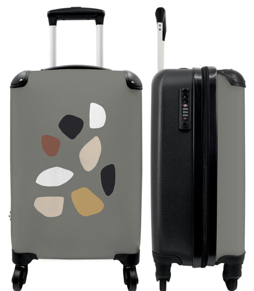 Ruimbagage koffer met 4 wielen en TSA slot (Vormen - Grijs - Abstract - Kunst)