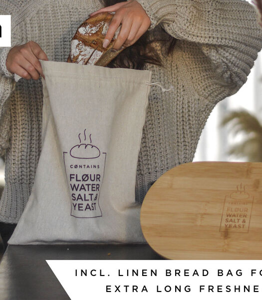 Boîte à pain avec sac en lin 'Ægte'