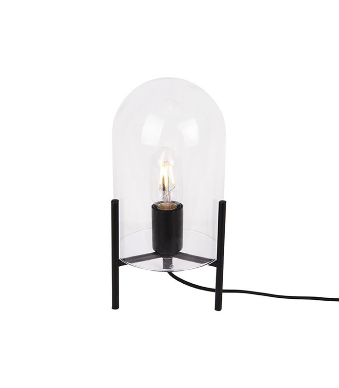 Lampe de table Glass Bell - Transparent/Noir - 30x16cm image number 0