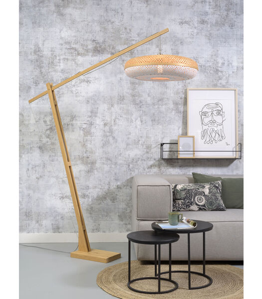 Vloerlamp Palawan - Bamboe/Wit - 175x60x207cm