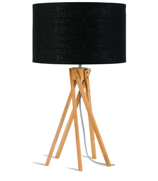 Lampe de table Kilimanjaro - Noir/Bambou - Ø32cm