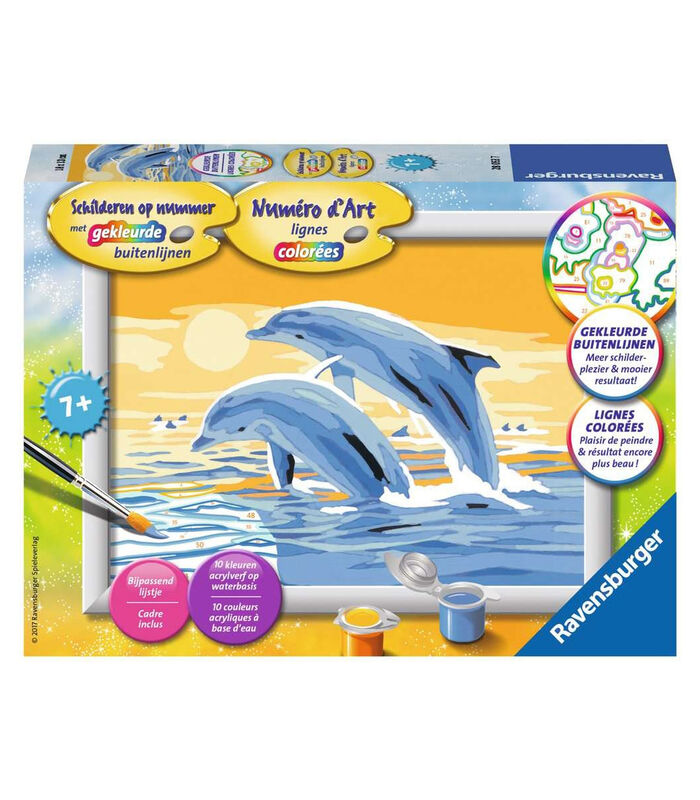 Schilderen op nummer Springende dolfijnen image number 2