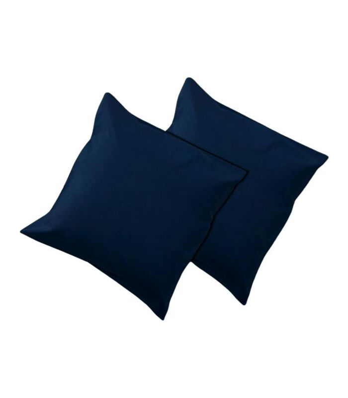 Taie d'oreiller bleu marine coton set de 2 image number 0