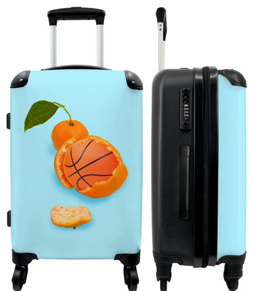 Bagage à main Valise avec 4 roues et serrure TSA (Basket-ball - Orange - Fruit - Orange - Feuille)