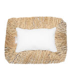 Coussin long a blanc a frange image number 0