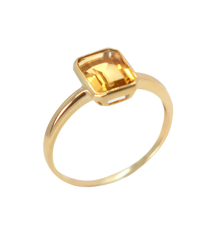 Ring 'Classy citrine' geelgoud en diamanten image number 0