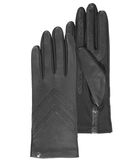 Handschoenen Touchscreen van leer en stof Zwart image number 0