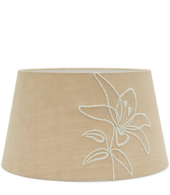 Lampenkap 25x45 - Embroidered Flower Lamp - Beige image number 0