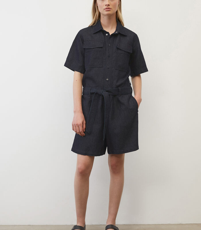 Korte denim jumpsuit image number 0