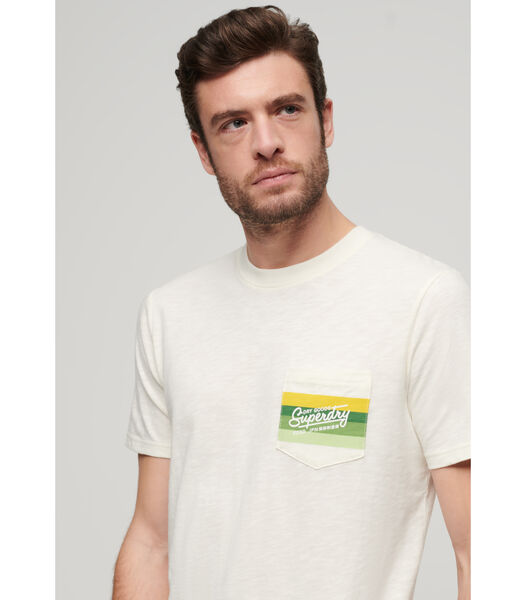 T-shirt met strepen en logo Cali