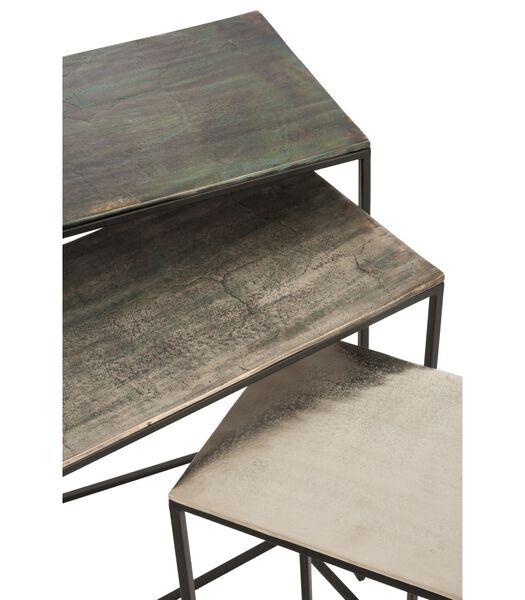 Industry Alu - Tables d'appoint - set de 3 - rectangulaire - colour mix - rétractable