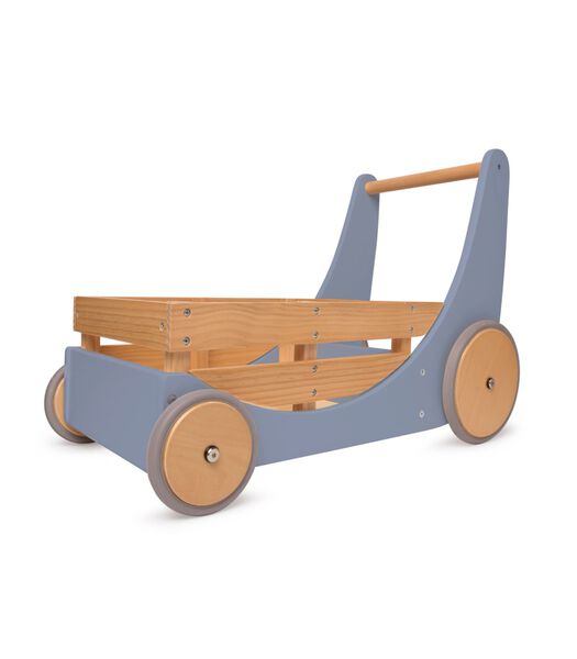 2-in-1 houten opbergkar & loopwagen - Slate Blue