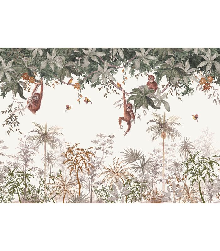 UTAN - Behang wanddecoratie - Jungle apen decor image number 1