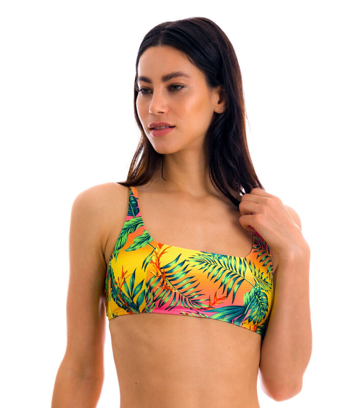 Rio de Sol Geometric Bralette Swimwear Top - Multicolor - UPF 50+