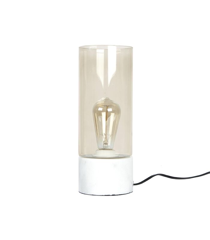 Lampe de table Lax - Base en marbre, verre brun - 32x12cm image number 0