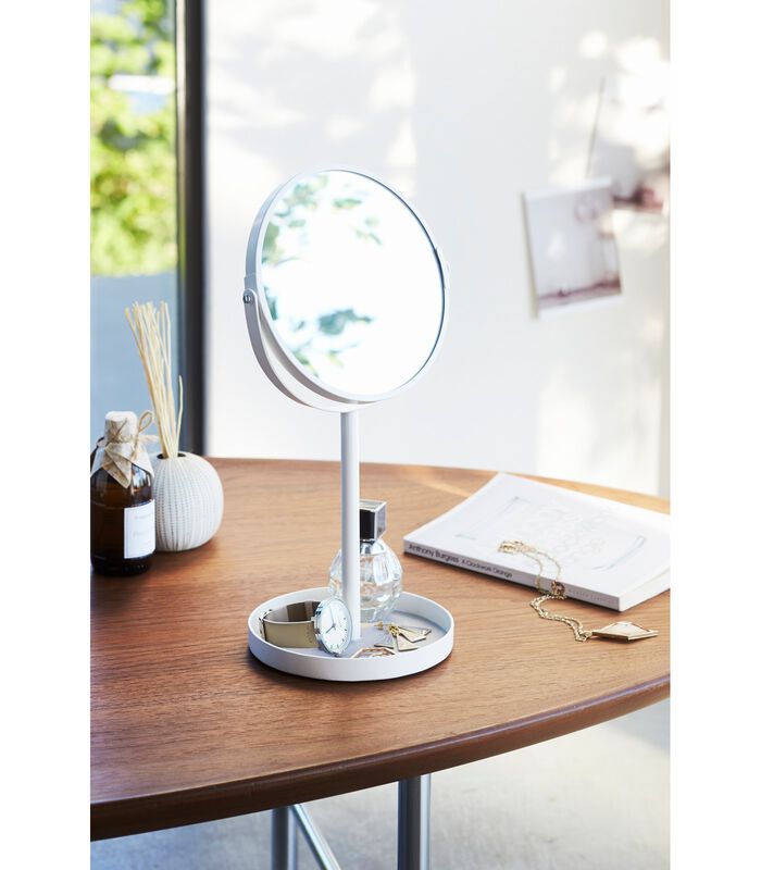 Miroir de maquillage avec plateau pour accessoires - Tower - Blanc image number 1