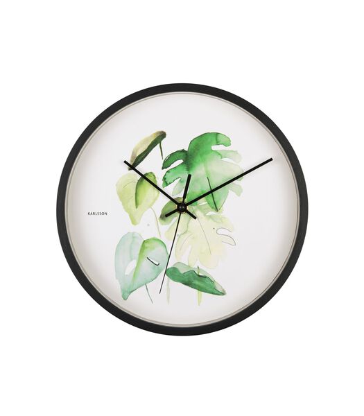 Horloge murale Botanical Monstera - Vert - Ø26cm