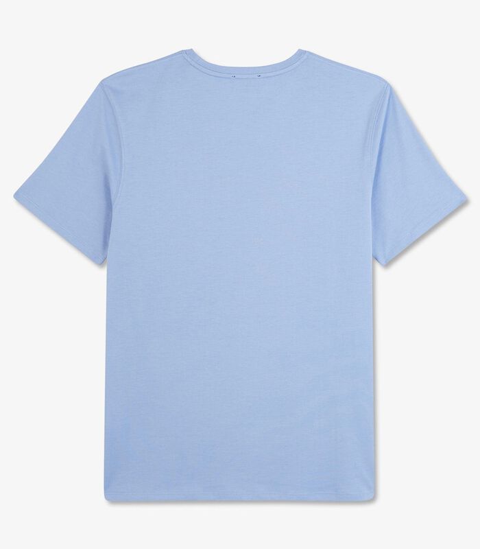 V-neck blauw licht pima katoen t-shirt image number 3