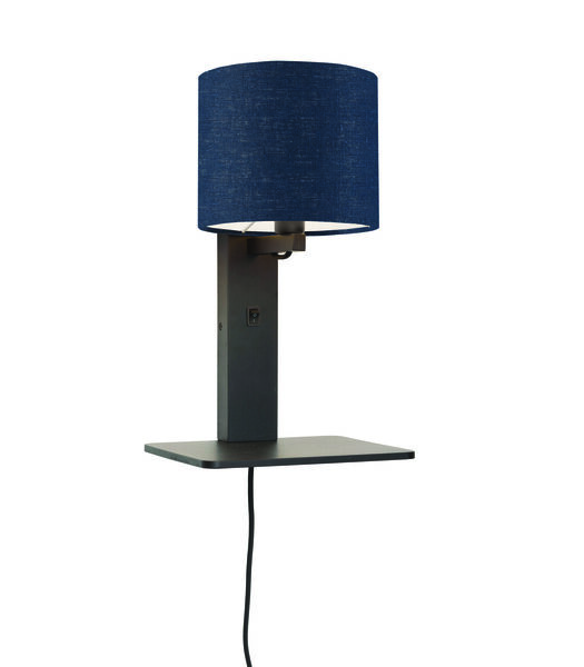 Wandlamp Andes - Bamboe Zwart/Blauw - 19x24x36cm