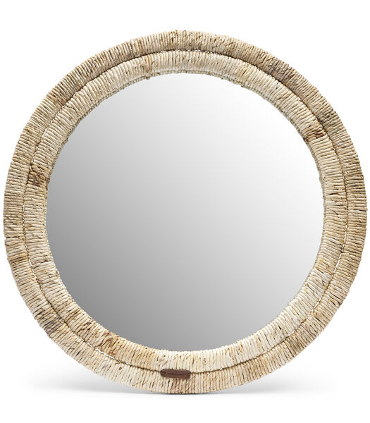 Marisol Wandspiegel Naturel - grote ronde spiegel dia 80 cm