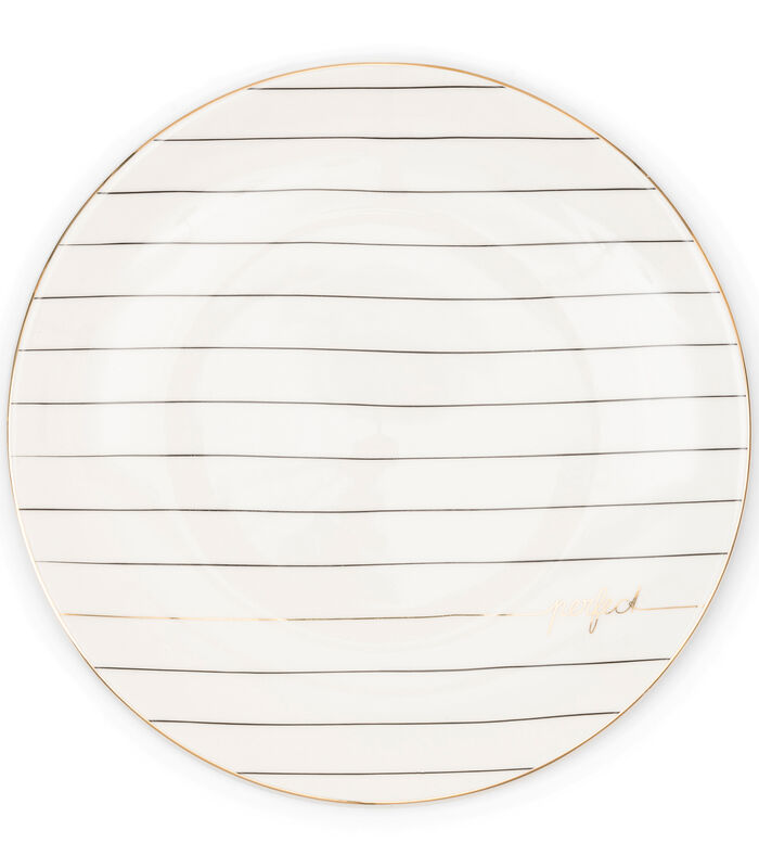 Dinerbord 25 cm - Dots & Stripes Perfect Dinner Plate - Wit - Porselein image number 0