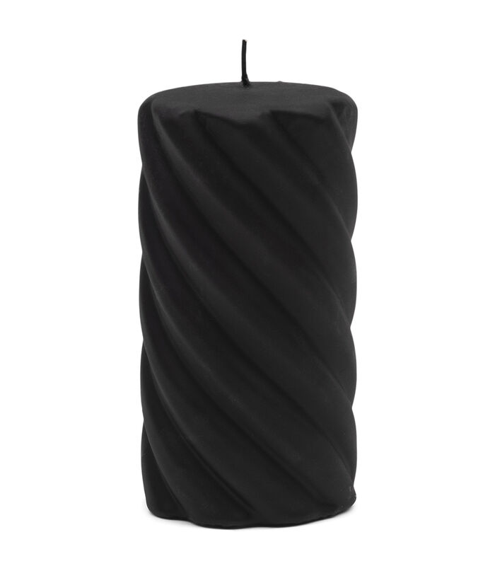 Twisted Pillar Candle black 8x15 image number 0