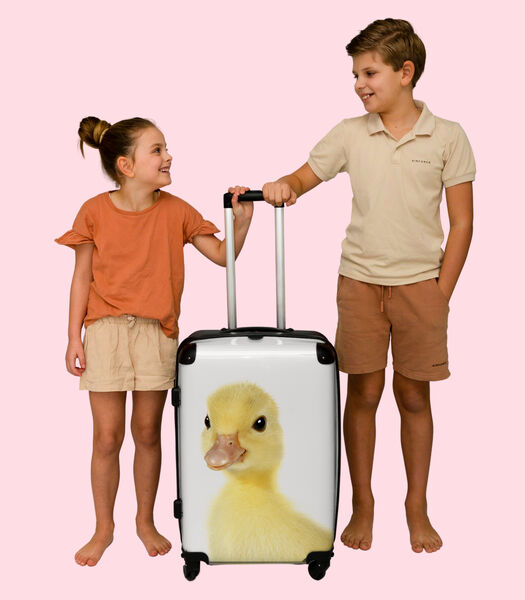 Bagage à main Valise avec 4 roues et serrure TSA (Ducky - Bec - Jaune - Enfants)