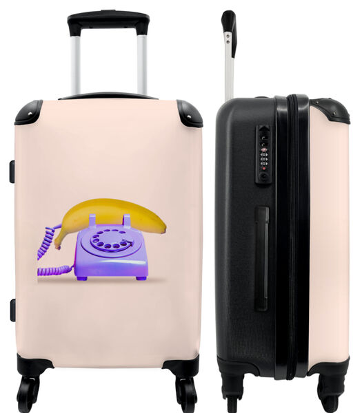 Handbagage Koffer met 4 wielen en TSA slot (Banaan - Telefoon - Paars - Geel)