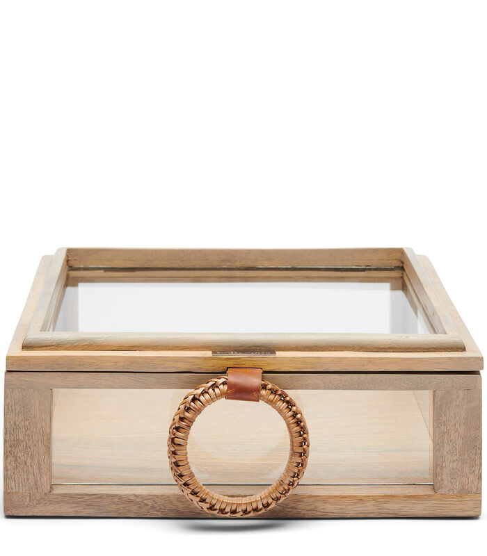 Vitrine box, opbergkist klein met handvat - Canggu - Lichtbruin image number 0