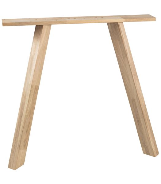 Lot de 2 pieds de table à 3 positions - Chêne massif  - Transparente - 72x79x10 cm - Tablo