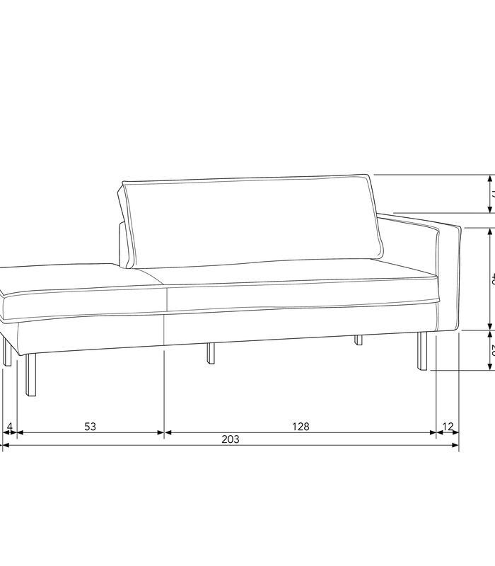 Rodeo Daybed Rechts - Velvet - Blue - 85x203x86 image number 3