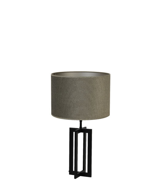 Tafellamp Mace/Vandy - Zwart/Olijf groen - Ø30x56cm