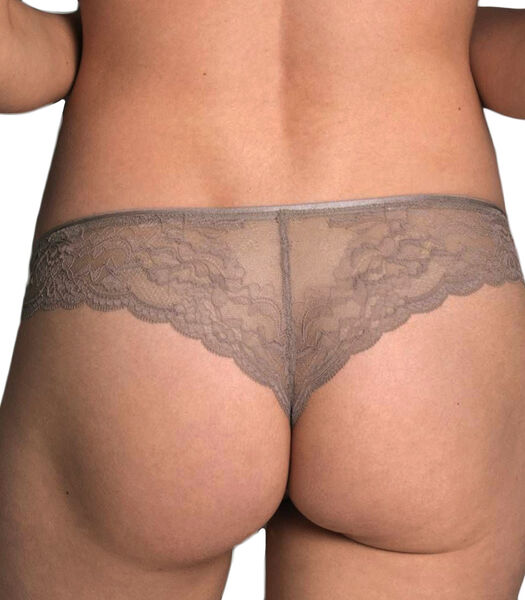 Culotte brésilienne microfibre rayée et dentelle Antonia