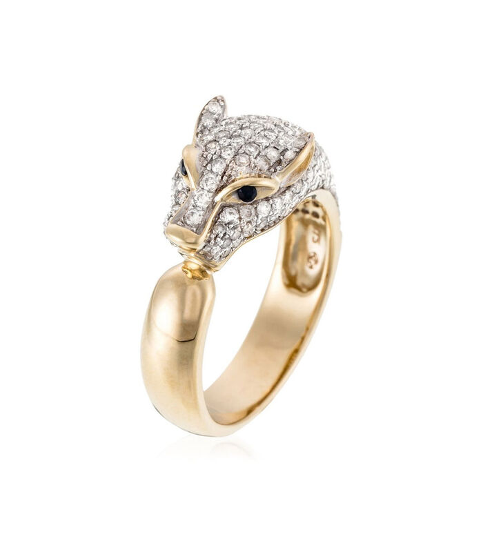 Ring 'Ma Panthère Saphir' geelgoud en diamanten image number 0