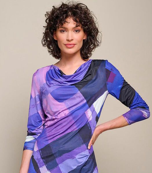 Bliss Jersey Print Top Paars