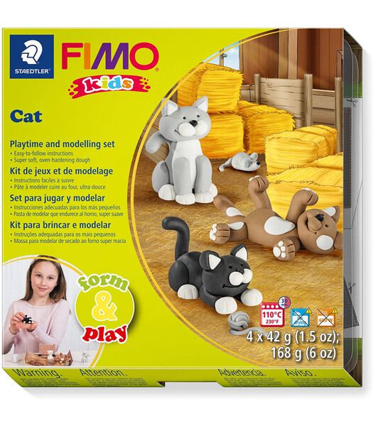 Kids Form & Play modelleerset Katten - 4 x 42 gram