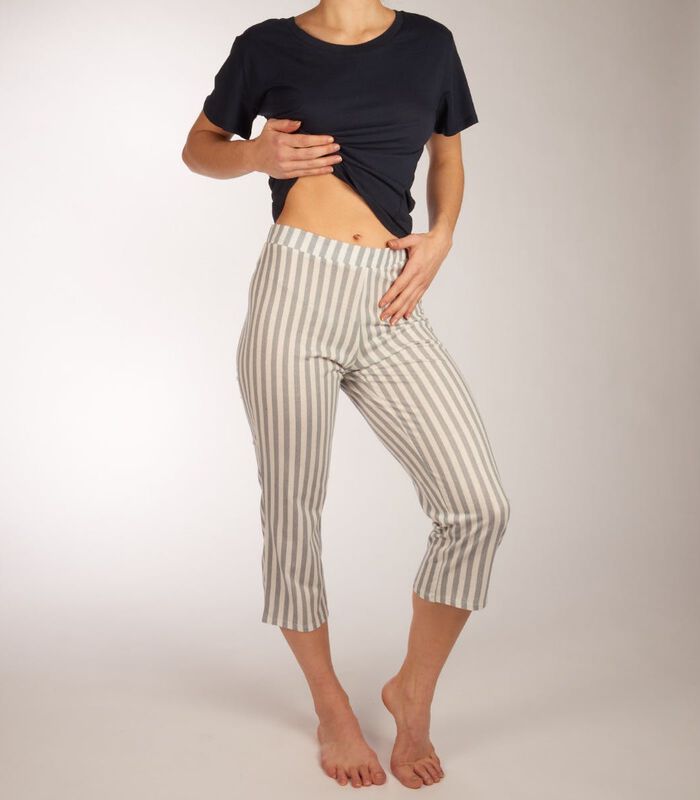 Pure Stripes - Pyjama met korte mouwen met 3/4-broek image number 4