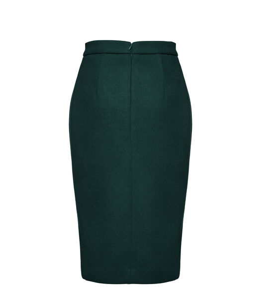 Jupe crayon verte sophistiquée pour femme avec mélange et doublure en polyester et élasthanne