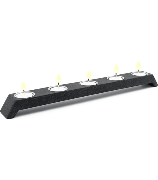Waxinelichthouder Oblique Zwart - 5 kaarsen