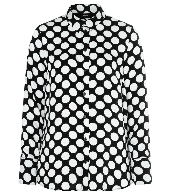 Viscose blouse met grote, lichtgekleurde stippen image number 1