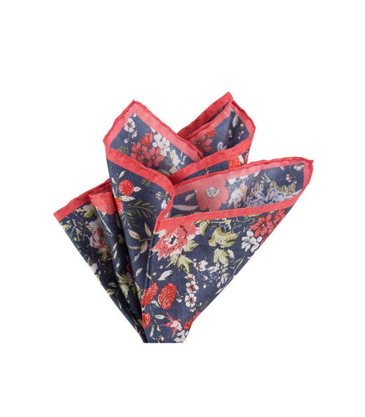 Pochette de costume à fleurs en soie