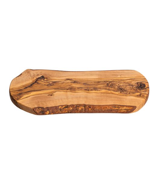 Planche de service  Tunea - en bois d'olivier - avec écorce - 33 x 15 cm