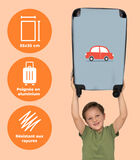 Bagage à main Valise avec 4 roues et serrure TSA (Voiture - Véhicules - Rouge - Design - Enfants) image number 2