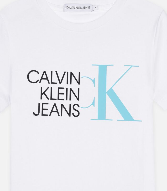 T-shirt wit met blauw CK logo image number 2