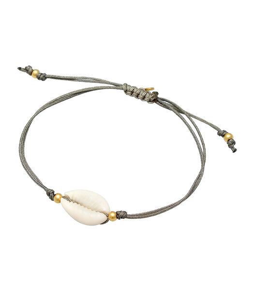 Bracelet Femmes Kauri Shell Sea Nylon Trend Ajustable En Argent Sterling 925 Plaqué Or