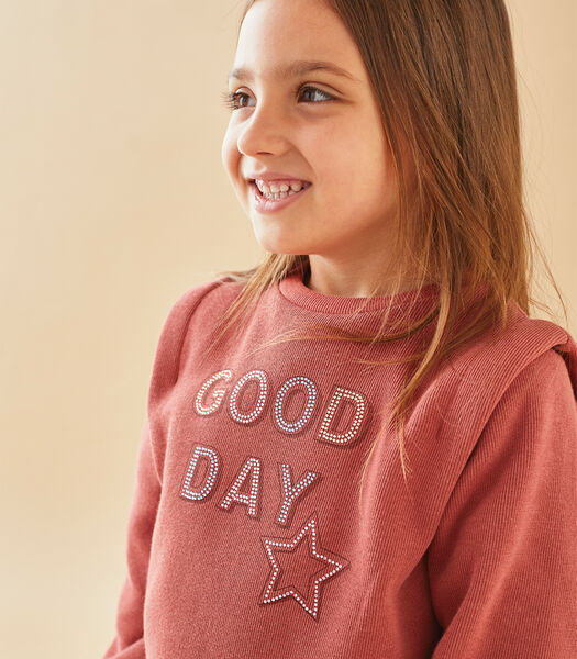 "good day" sweatshirt, donkerroos
