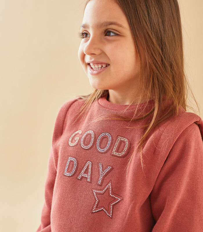 "good day" sweatshirt, donkerroos image number 1