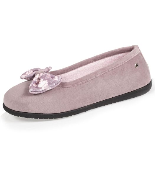 Chaussons Ballerines Femme Nœud Taupe