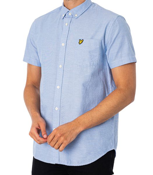 Lichtgewicht Slub Oxford-Overhemd Met Korte Mouwen